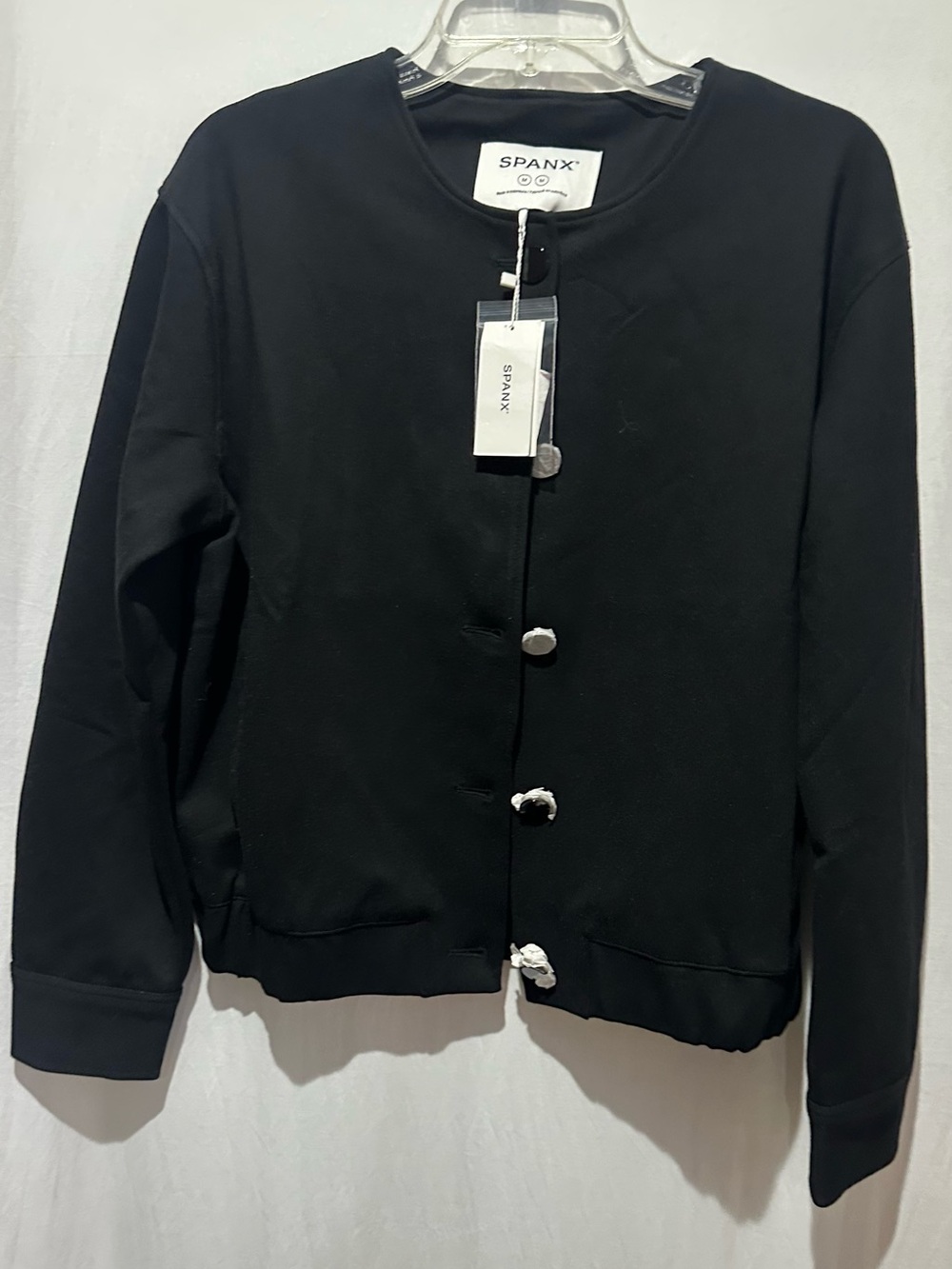 Spanx Ponte Bomber Jacket In Black - Size M